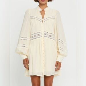 Kivari | New Tana cream ivory oversized mini dress Women’s size 8 crochet lace